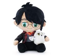 HARRY POTTER seduto con EDVIGE Civetta PELUCHE 25cm ORIGINALE Ufficiale