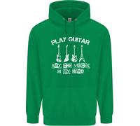 Play Chitarra Say Voci Nel Mio Testa Chitarrista Bambini Felpa con Cappuccio
