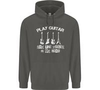 Play Chitarra Say Voci Nel Mio Testa Chitarrista Bambini Felpa con Cappuccio