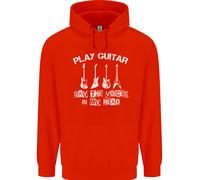Play Chitarra Say Voci Nel Mio Testa Chitarrista Bambini Felpa con Cappuccio