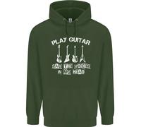 Play Chitarra Say Voci Nel Mio Testa Chitarrista Bambini Felpa con Cappuccio