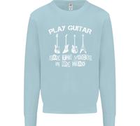 Play Chitarra Say Voci Nel Mio Testa Chitarrista Bambini Felpa Maglione