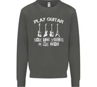 Play Chitarra Say Voci Nel Mio Testa Chitarrista Bambini Felpa Maglione