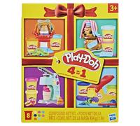 Play-Doh 4 Mini Classic Set: Parrucchiere, Veterinario, Gelateria e Fabbrica del divertimento; Gioco creativo; Classico; Et? 3+