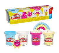 Play-Doh Confetti Pack, Giocattoli di Fantasia con Barattoli Colorati, Giochi per Bambini e Bambini dai 2 Anni in Su, Contiene 4 Vasetti da 85 g, Azzurro, Bianco, Rosa, Giallo