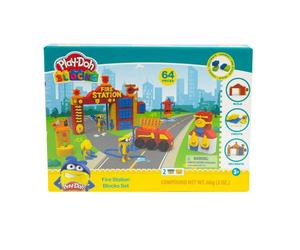 Play Doh Blocks Set Stazione Dei Pompieri 64 Pezzi con Costruzioni e Pasta da
