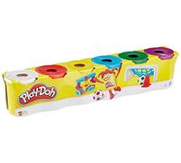 Play-Doh- Confezione da 6 plastiline in Colori di Base, Bianco, Rosso, Giallo, Blu, Verde, Viola, C3898EU4