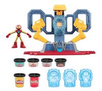 Play-doh marvel - iron man armor maker lab, set da gioco laboratorio delle armature di iron man
