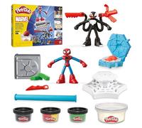 Play-Doh Hasbro Marvel Spider-Man Lancia e Taglia Set di Plastilina Creativa con 2 Action Figure e 4 Vasetti di Pasta Modellabile, Idea Regalo per Bambini e Bambine dai 4 Anni