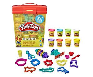 Play-Doh Hasbro Secchiello Deluxe, Playset con 8 Vasetti di Pasta da Modellare, Accessori e Custodia