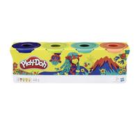 Play-Doh Hasbro Set di 4 Plastilina per Bambini e Bambine, Regalo di Compleanno, Giocattoli Fantasiosi e Creativi, Colore Blu Scuro, Verde Lime, Turchese e Arancione, E4867ES0