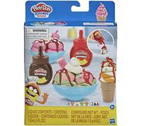 Play-Doh Kitchen Creations Double Drizzle Ice Cream Playset per bambini dai 3 anni in su con 2 colori Play-Doh Drizzle e 4 vasetti classici, atossici