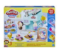 Play-doh, kitchen creations, la caffettiera super colorata, playset con 20 accessori e 8 vasetti di pasta modellabile