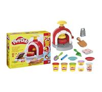 Play-Doh Kitchen Creations La Pizzeria, playset con 6 vasetti di pasta modellabile e 8 accessori