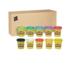 Play-Doh, Pack de 10 Pots de Pâte à Modeler, 10 x 56 g, Couleurs Vives, Activités Créatives pour Filles et Garçons Dès 2 Ans, Idèe Cadeaux pour Anniversaires