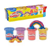 Play-Doh - Pasta modellabile - Confezione 4 vasetti - Brillantini metallizzati - Bambini dai 2 anni