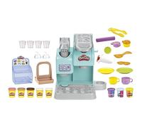 Play-doh, kitchen creations, la caffettiera super colorata, playset con 20 accessori e 8 vasetti di pasta modellabile