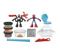 Play-Doh Spider-Man, set Slash Attack con 2 personaggi flessibili, 7 accessori e pasta modellabile, dai 4 anni, Marvel