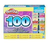 Play-Doh, Wow 100 Vasetti, Confezione assortita di Pasta modellabile con 100 vasetti Contiene rullo, coltello