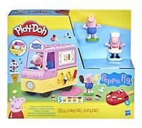 Play-Doh's Ice Cream Playset di Peppa con camion Peppa Pig e George Figures e 5 lattine composte di modellazione non tossica giocattolo per bambini d