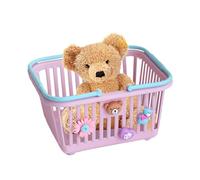 Play Food Toys - Pretend Play Storage Basket | Fruit &Vegetables, Storage Basket | Picnic Basket Boys Girls Shopping Grocery Basket Play Toy with 4 Adornments with Handles for Home School