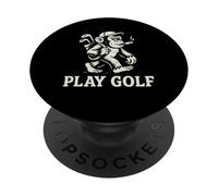 PLAY GOLF - Scimmia che fuma un sigaro - Divertente - Bianco e Nero PopSockets PopGrip Adesivo