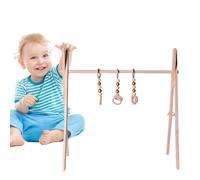 Play Gym - Foldable Wooden Frame Play Toy for Newborns | Early Development Activity Center with Hanging Toys for Nursery, Newsborn Room, Living Room, Early Childhood Education, Kids Plays Home