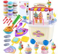 PLAY Il Camion dei Gelati Plastilina per Bambini Formine Plastilina Bambini per 3 4 5 6 anni, Con 12 Vasetti Plastilina e 50 accessori, Giochi Bambina Giocattolo per Bambini