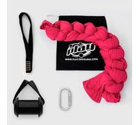 Play Juggling - Kit Attacco Trave + Tessuto Aereo Slim + Gancio Certificato + Moschettone Automatico per acrobatica Aerea e Discipline aeree, 100% Poliestere - Certificato (9 Metri - Fucsia)