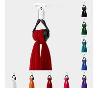 Play Juggling - Kit Piastra di Ancoraggio + Telo Verticale + Sospensione + moschettone Automatico per acrobazie e Discipline aeree, 100% Poliestere - Certificato (6 Metri - Turchese)