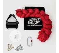 Play Juggling - Kit Piastra Soffitto + Tessuto Aereo Slim con Gancio Certificato + Moschettone a Ghiera per acrobatica Aerea e Discipline aeree, 100% Poliestere - Certificato (10 Metri - Rosso)