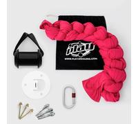 Play Juggling - Kit Piastra Soffitto + Tessuto Aereo Slim con Gancio Certificato + Moschettone a Ghiera per acrobatica Aerea e Discipline aeree, 100% Poliestere - Certificato (13 Metri - Fucsia)