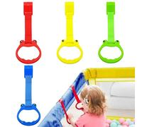 Play Pen Pull Anelli - Anelli A Pullpine Di Ploypen, 4 Pezzi Cartoon Baby Pull -up Manici,Accessori A Boxe, Prodotti Per Bambini Per Lo Sviluppo Della Coordinazione Occhio-mano E La Percezione Visiva