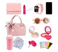 Play Purse for Little Girls, Toy Purse with Accessories Set, Princess Pretend Dress-Up Game, Creative Role-Playing Toy for Children, Birthday Present, 7.87x4.33x5.12 in