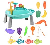 Play Sink with Running Water, Toy Kitchen Sink with Electric Faucet, ABS Pretend Dishwasher Playing Game for Kids Aged 3+ Years Old, Interactive Learning Toys for Imaginative Play, 38.5x24x31cm