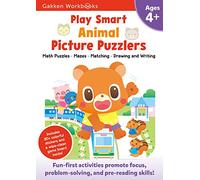 Play Smart Animal Picture Puzzlers Age 4+: Pre-K Activity Workbook with Stickers for Toddlers Ages 4, 5, 6: Learn Using Favorite Themes: Tracing, Mazes, Matching Games (Full Color Pages): Volume 20