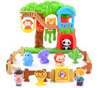 PLAY Zoo Animali Giocattolo per Bambini, 20 Pezzi Animali Safari Figure Giocattoli con Casa Sull'albero, Luci e suoni realistici, Educativo Regalo per Ragazzo Ragazza