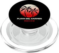 Playa del Carmen Messico Retro Tramonto Palm Beach Silhouette PopSockets PopGrip per MagSafe