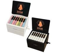 Playable - Mini calendario 2025 per pianoforte, ricaricabile tramite USB, con adesivi per note e 52 spartiti musicali semplificati con clip per canzoni, scatola melodica, calendario da scrivania