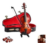 Playable Tiny Violin Figurine, The Worlds Smallest Miniature Musical Instrument with Sound, Dollhouse Accessory Or Keychain Charm (6.3in)