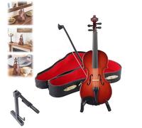Playable Tiny Violin Figurine, The Worlds Smallest Miniature Musical Instrument with Sounds and Sad Music, Gift for Musicians and Lovers for Performance Display (5.5in)
