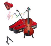 Playable Tiny Violin Figurine, World Smallest Playable Tiny Violin Figurine Sad Music, Violins Figurines Collectible Kit with Stand Case Bow for Unique Gag Gifts (7.87×2.76×1.10inch)