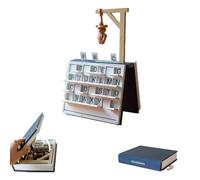 Playbook'd Gioco dell'impiccato, giochi da tavolo portatili, set di scacchi magnetici stampati in 3D, quattro di fila/battaglia navale/scacchi/l'impiccato, design di libri per adulti Hangman game