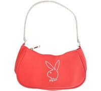Playboy Borsa a tracolla da donna con strass e logo coniglietto, rosso, Rosso