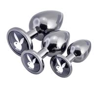 Playboy - set plug anale - 3 pezzi - argento