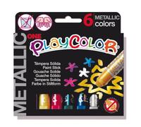 Instant PlayColor Metallic Una scatola di 6 bastoncini di tempera Colori metallici assortiti
