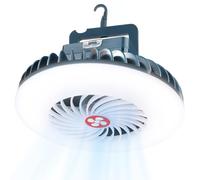 PlayDen Lampada da campeggio a LED con ventilatore ricaricabile USB, 2 in 1, ventilatore da campeggio con luce, lampada magnetica, lampada da campeggio, accessorio per escursioni, pesca, spiaggia