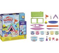 PlayDoh F0642 Builder Kit da Campeggio per Bambini dai 5 Anni in su, con 8 Colori PlayDoh, Kit da Costruzione Fai da Te