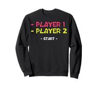 Player 1 Player 2 Start Retro Gaming 8-Bit Pixel Art Felpa