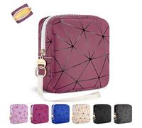 Playexen Borsa mestruale per ragazze adolescenti, in pelle PU, borsa per assorbenti mestruali, tasca porta tamponi mestruali per borsa (pasta di fagioli rossa)